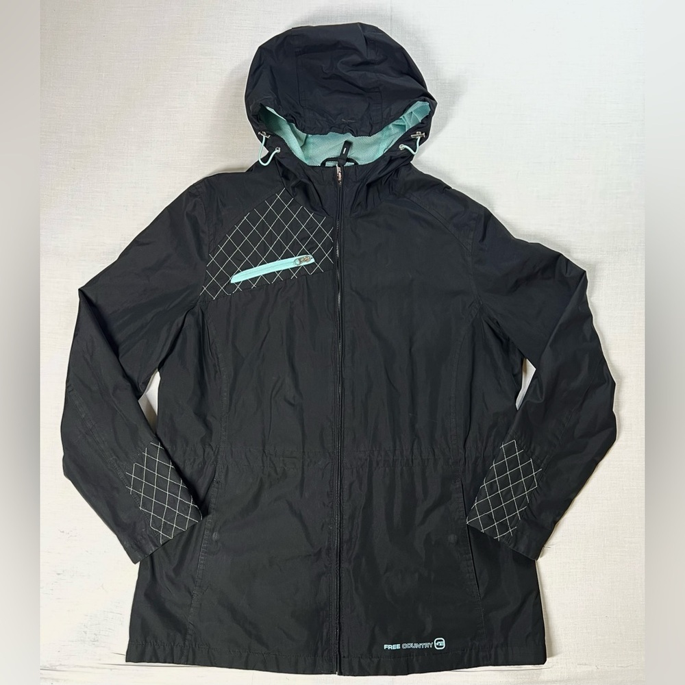 Free Country Radiance Series Jacket Womens Size L Black & Green Full Zip Jacket